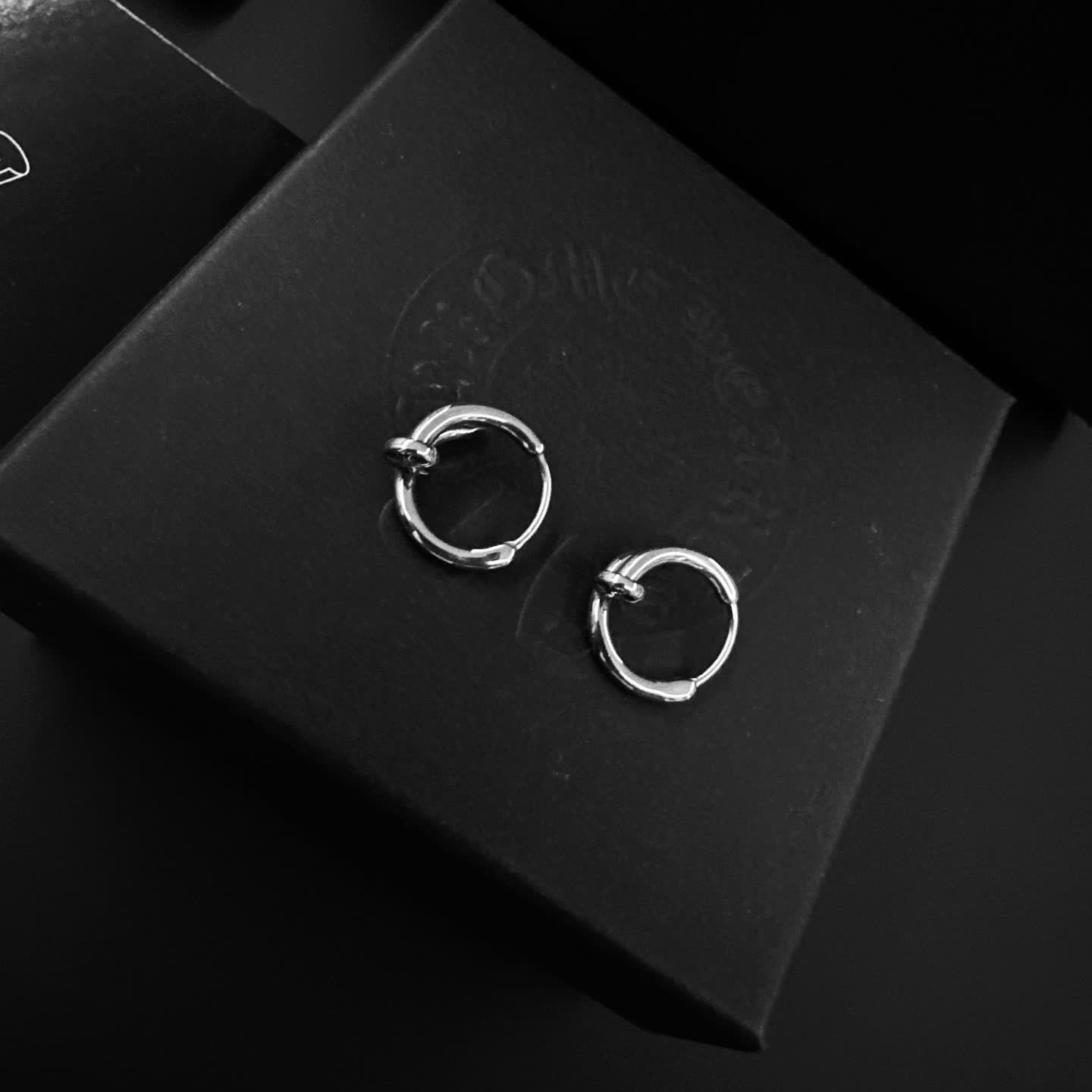 Chrome Hearts Silver Hoop Earrings